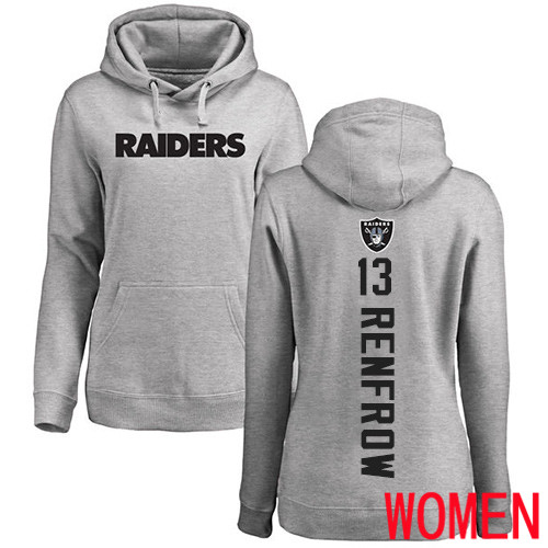 Oakland Raiders Ash Women Hunter Renfrow Backer NFL Football 13 Pullover Hoodie Sweatshirts